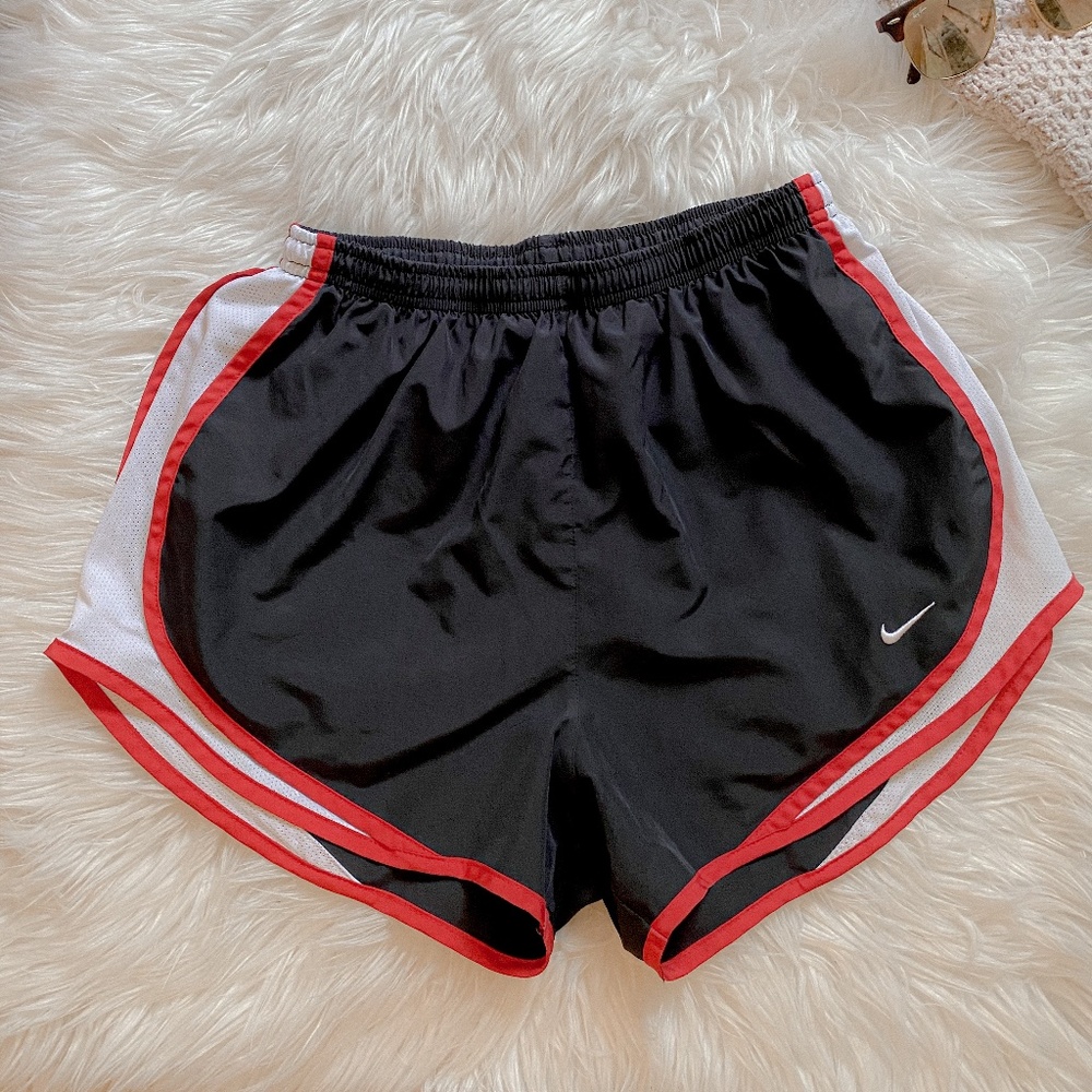 Red White and Black Nike Athletic Shorts